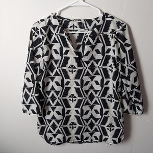 Teenplo Women's Black/Cream/White Blouse